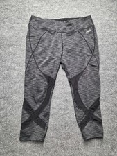 Avia Capri Leggings Womens Sz XL Gray Black Mesh Accents Athleisure Yoga Pants