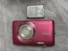 Nikon COOLPIX S3500 Compact Digital Camera Used Yellow Burn-In 8261