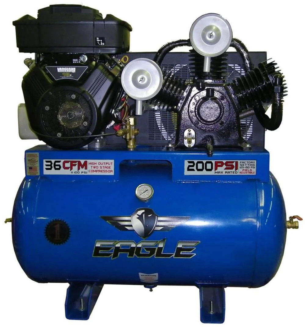 Стационарный газовоздушный компрессор Eagle Compressor объемом 55 галлонов 937190₽