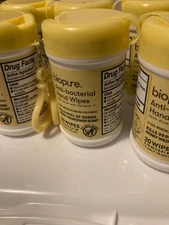 Lot of 6 Biopure Anti-Bacterial Honey Wildflower Scent Hand Wipes total 120