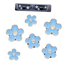 6pcs Flower Car Vent Clips,Cute Daisy Car Air Fresheners,Light Blue Daisy Car