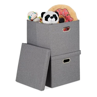 Boîte de rangement Boîtes organisatrices 51 L gris Boîtes de rangement pliantes - Photo 1/4