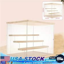 4 Stairs Acrylic  Wood Display Rack Clear Storage Shelf Collectibles Showcase