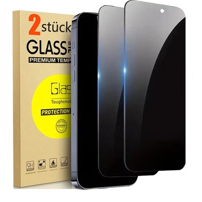 2x Panzerfolie Blickschutz Glas für iPhone 17 16 15 14 13 12 11 Pro Max Mini XR
