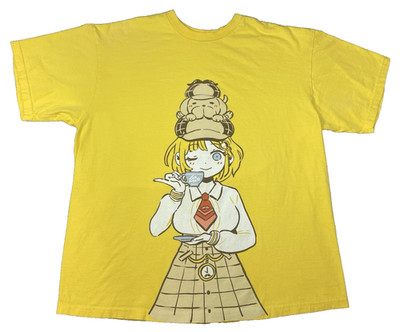 Hololive OMO Cat Amelia Watson Manga Anime Girl Yellow Size XL T-Shirt (0760)