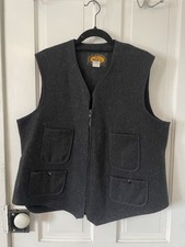 Vintage Woolrich Buckleback Cargo Pocket Zip Wool Vest Jacket adult 46 utility