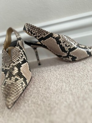 Jimmy Choo Saise 85 Snake Effect Heels 37.5 (US 7.5)
