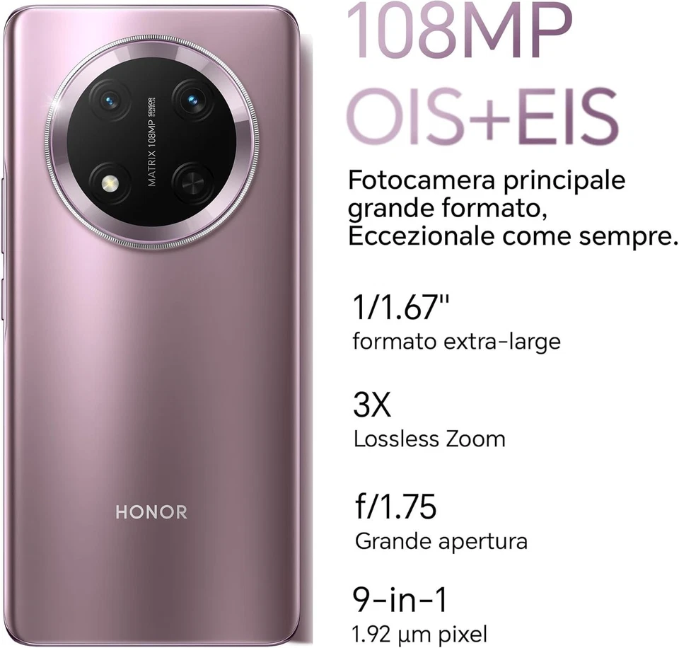 Smartphone Cellulare Honor Magic 7 Lite 5G DUAL SIM 6.78" 8+512GB Purple - Imagen 4 de 4