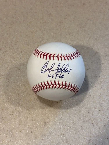 Bob Feller signed OML baseball w/ HOF 62 ** Beckett **