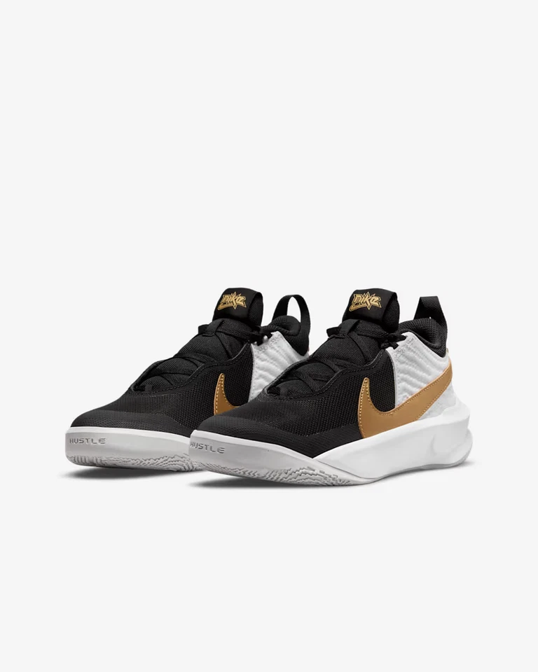 Nike Team Hustle D 10 Negro Metálico Dorado DJ9405-004 GS 4.5Y-6Y Foto 3 de 4