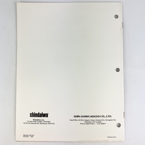 Shindaiwa Model B-40 Trimmer Illustrated Parts List 1987 Vintage Original - Picture 2 of 2