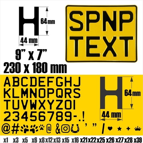 9x7 Show Pressed Number Plate Novelty Kids Door Car Motorcycle Bike 3D Gel Badge - Picture 5 of 98