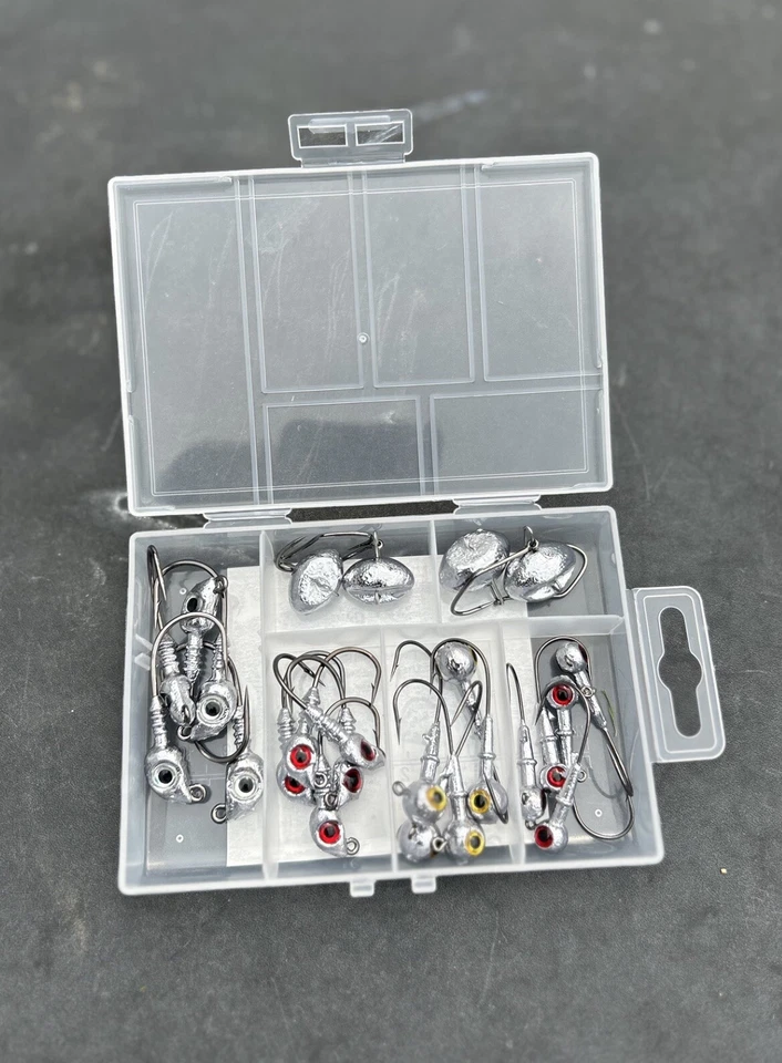 Kit de pesca de cabeza de pescador de agua salada en tierra de 25 piezas para peces rojos, truchas, platijas, etc. Foto 2 de 3