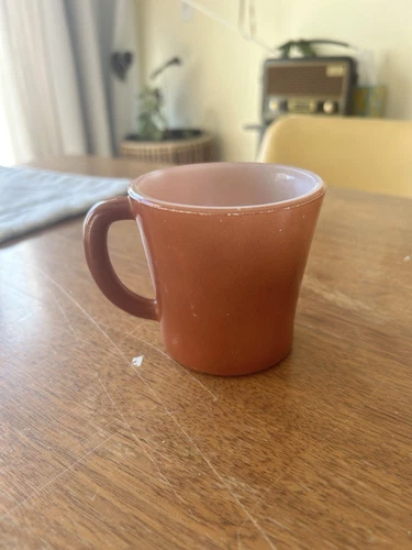 Vintage Glassbake D Handle Light Brown Mug