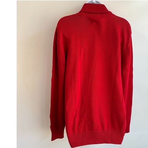 Tommy Hilfiger Maglione Uomo Rosso Fair Isle Large Cabincore Nonno Vacanze Nuovo con etichette - Foto 12 di 12