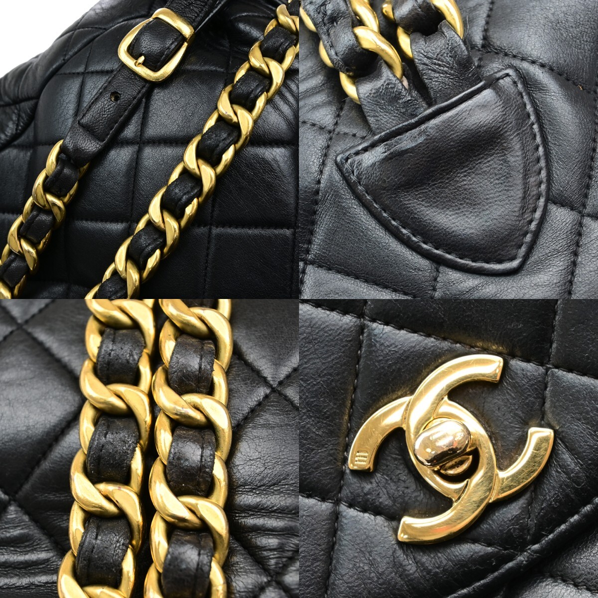 CHANEL CC Logo DUMA Matelasse Chain Backpack Bag Leather  display picture 3