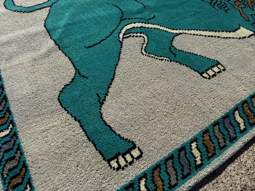 4x6 GREEN WOOL RUG HAND-KNOTTED heriz HANDMADE oriental carpet handwoven oushak - Picture 8 of 13