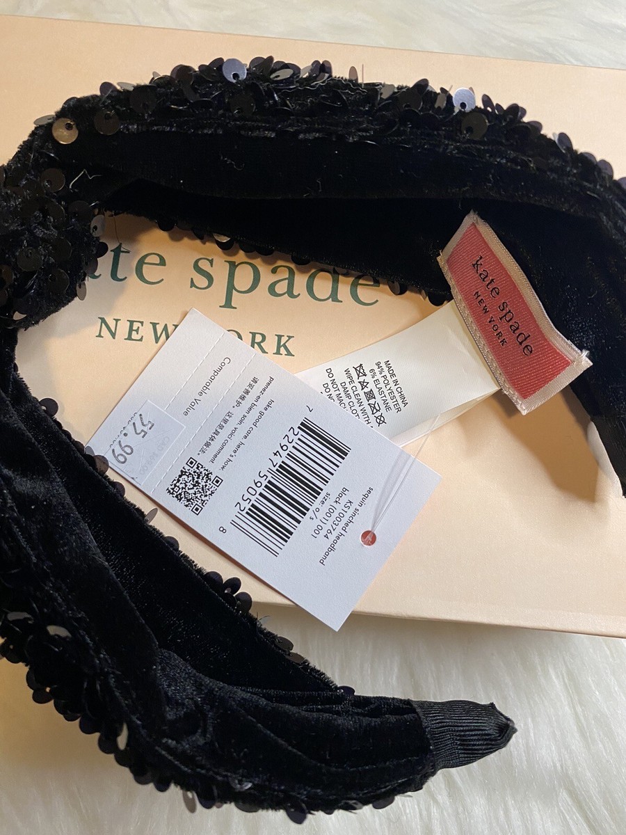Kate Spade Black Sequin Sinched Headband New | eBay display picture 3