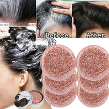 5X Natural Polygonum Hair Darkening Shampoo Bar Dark Gray Hair Reverse Soap Care
