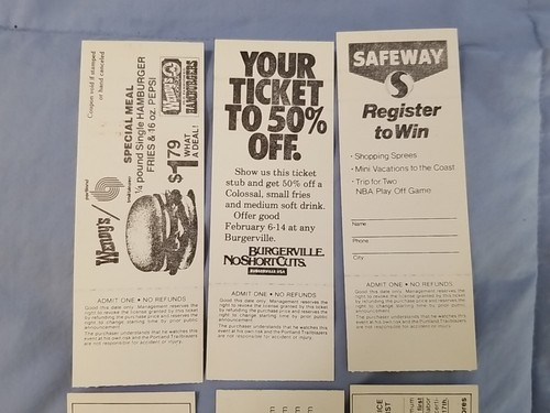Lot of 6 1982 NBA Trailblazers Tickets Bob Gross Larry Steele Steve Johnson John - Picture 5 of 6