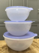 Tupperware Wonderlier 3-Piece Bowl Set with Seals-NEW-SHIPPING INCLUDED