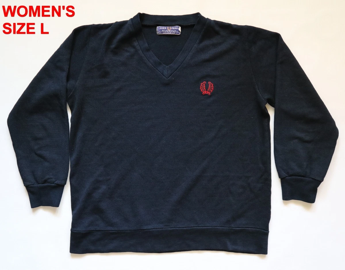 FRED PERRY 1970s 70s VINTAGE RETRO JUMPER SWEATER TOP ACRYL NAVY