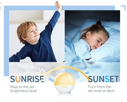 Heimvision Digital Sunrise Alarm Clock Wake up Light Sleep Aid Works With Alexa - 第 5/7 張圖片