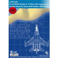 1/48 SU-27UB1M Flanker-C 71 Blue Color Separation Mask for Great Wall L4827 