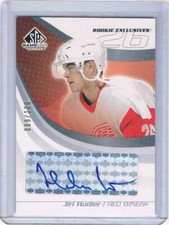 2003-04 SP Game Used Rookie Exclusives #RE5 Jiri Hudler NM-MT Auto /100 Red Wing
