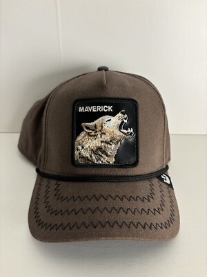 Goorin Animal Farm Baseball Snapback Hat Cap Howling MAVERICK Wolf Brown 