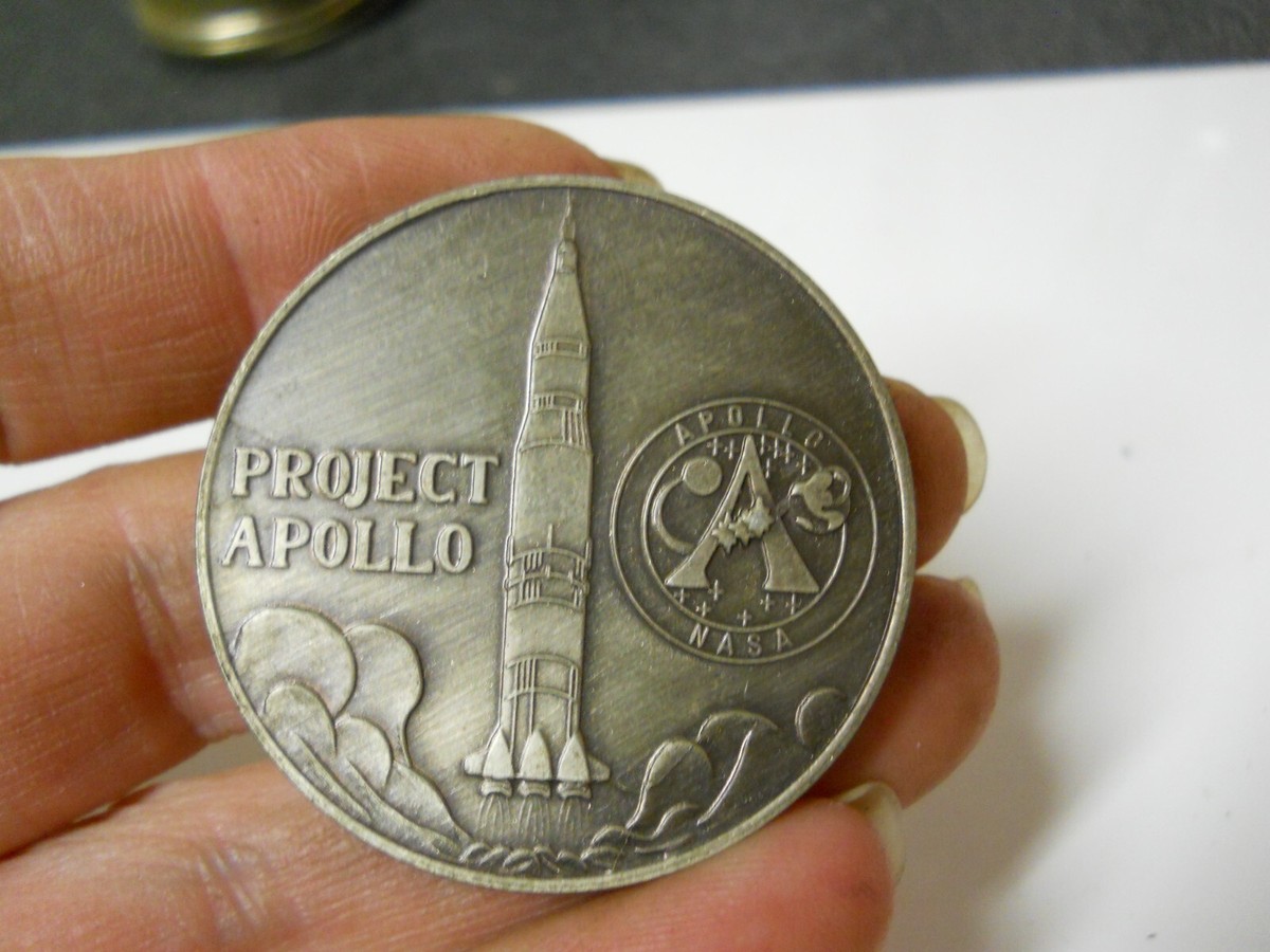 NASA Space Mission Project Apollo XIV 14 Earth Pewter Tone Challenge Coin  RARE | eBay