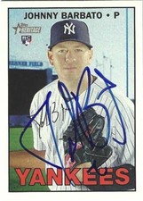 Autographed Signed 2016 Topps Heritage #619 Johnny Barbato New York Yankees