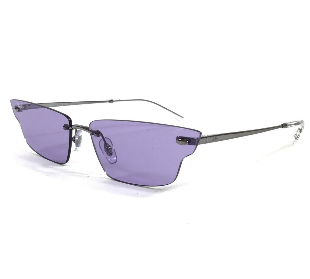Aviator Style Sunglasses Purple Tinted Lenses W/ Butterflies Silver Tone Frames Aviator Style Sunglasses Purple Tinted Lenses W/ Butterflies  main image 2
