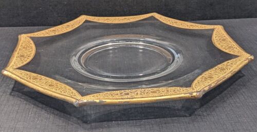 Vintage Art Deco Octagon Plate Tiffin Franciscan Rambler Rose 24k Gold Rim 1930 - Picture 4 of 12