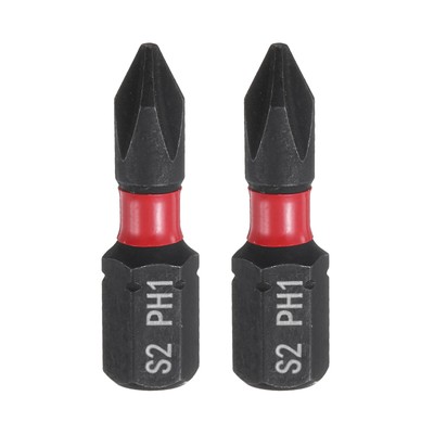 2pcs PH1 Magnetic Phillips Screwdriver Bit 1/4'' Hex Shank Industrial Bits