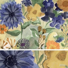 BLUE FLOWERS (24x18) and SUNFLOWERS (24x18) SET by GAYLE KABAKER 2PC CANVAS 
