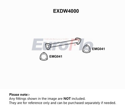 Exhaust Pipe Centre EXDW4000 EuroFlo 96361601 Genuine Top Quality Guaranteed New