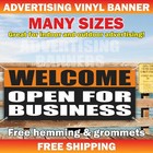 Welcome Open Business Banner Vinyl Sign Restaurant Cafe Shop Dentist Buffet Bar