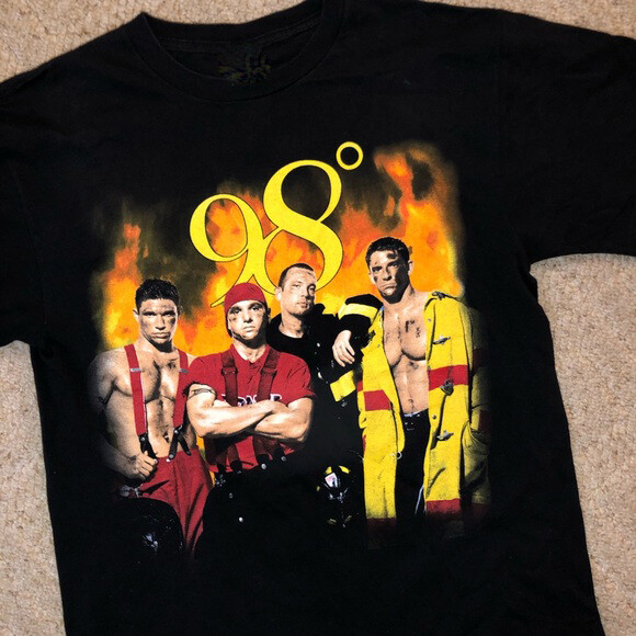 98 Degrees Music Band For Fans Cotton All Size Unisex Black Shirt