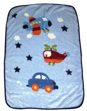 Parents Choice Airplane Helicopter Car Plush Baby Blanket Blue Walmart