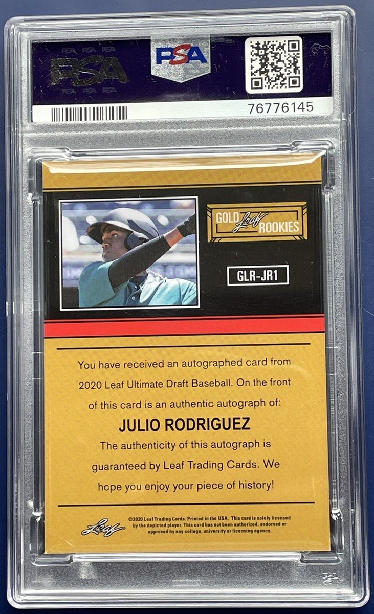 Julio Rodriguez 直筆サインカード　2020 Leaf Draft 🔥Julio Rodriguez 2020 Leaf Ultimate Draft AUTO-GOLD #63/75