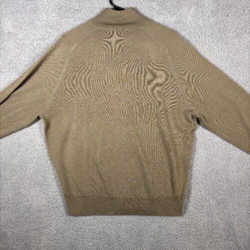 Joseph A Bank Full Zip Cardigan Sweater Wool Blend Knitwear Tan XL - Picture 4 of 6