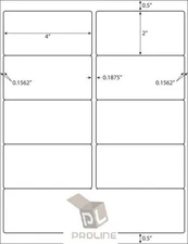 5000 Address Shipping Labels Laser Ink Jet 10 Per Sheet 4"x2" 10UP 500 Sheets