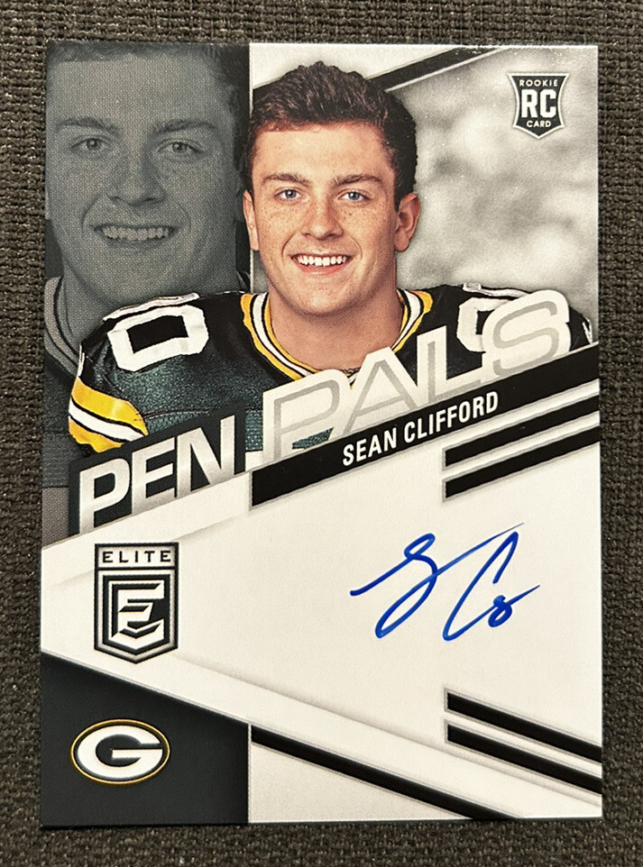 2023 DONRUSS ELITE SEAN CLIFFORD RC PEN PALS ON-CARD AUTO BLUE INK SP PACKERS