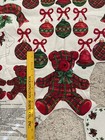 CHRISTMAS HOLIDAY PLAID FABRIC APPLIQUES - BOWS, HOLLY, ORNAMENTS AND TEDDY BEAR — photo 3