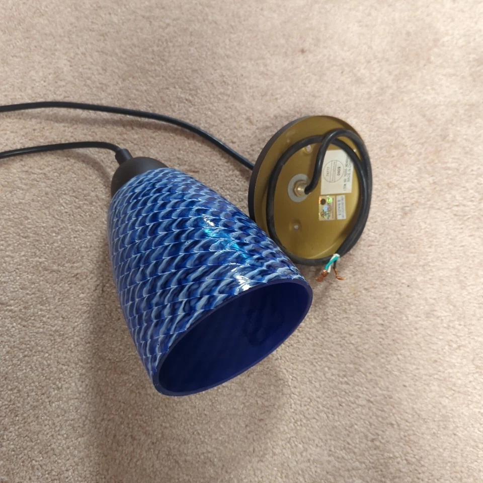 Mini colgante ELK Lighting Arco Baleno 1 luz, negro/vidrio de zafiro - 416-1S Foto 3 de 4