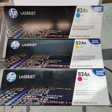 Genuine HP 824A Cyan Magenta Yellow LaserJet Toner Cartridge New And Sealed