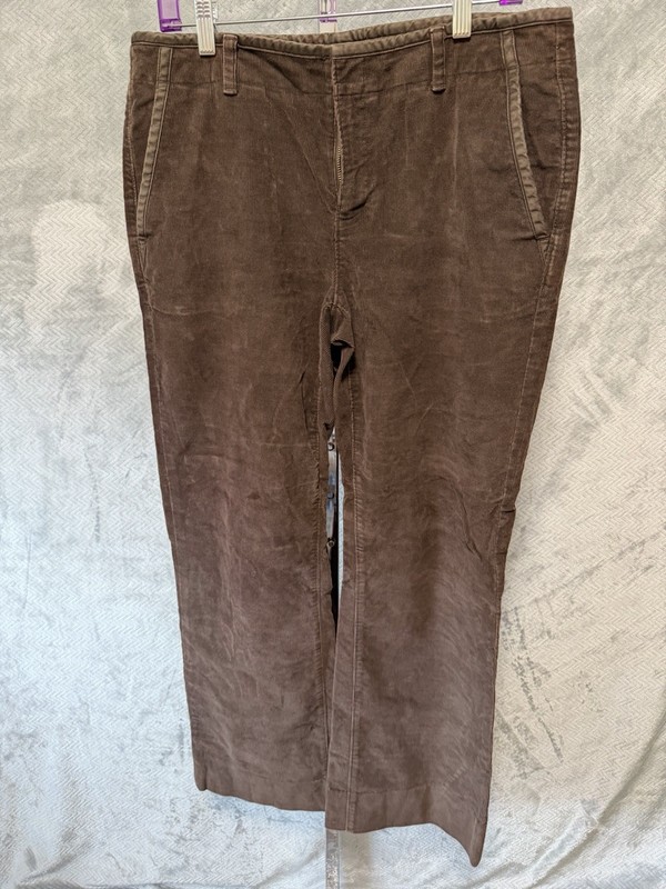 Banana Republic Womens Corduroy Pants Size 12 Brown Wide Leg