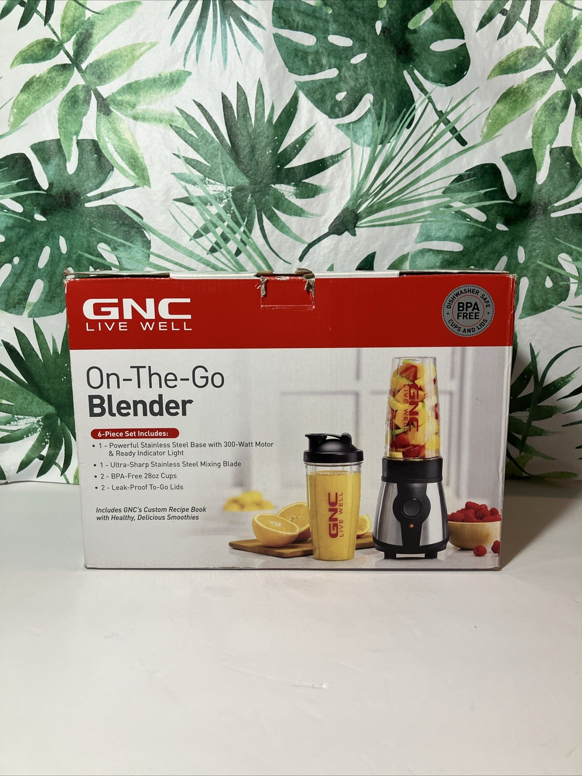 GNC On The Go Blender 6 Piece Set - Blade, 2 Cups, 2 Lids, N