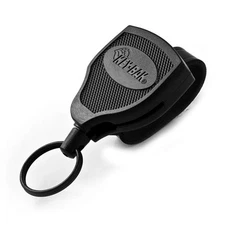 Key-bak Super48 Locking Retractable Keychain, Durable Polycarbonate Case, Leathe